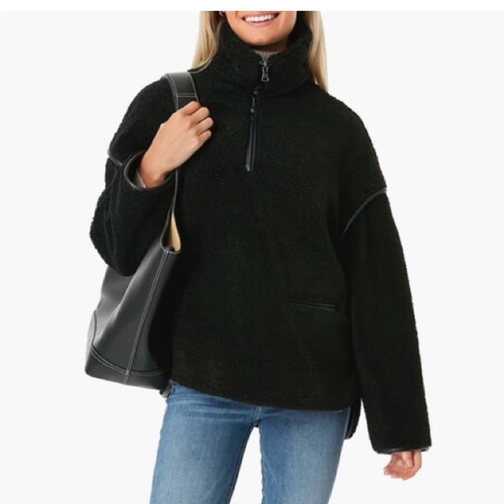 TUCKERNUCK Rhodes Shearling Quarter Zip Black L